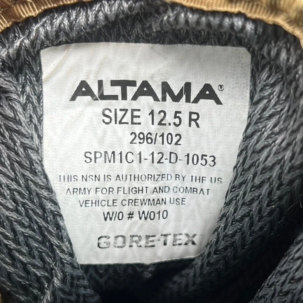 ALTAMA Combat Boots Men's Size 12.5 Tan Suede Gore-Tex GTX Military Work Flight‎